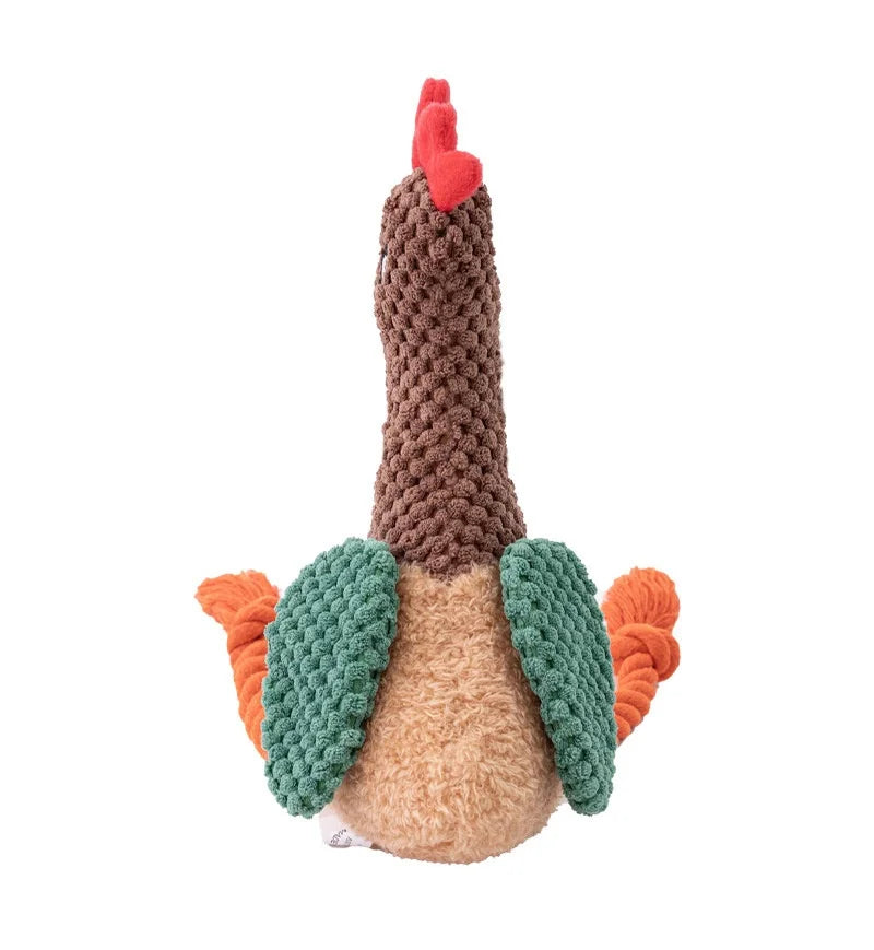 Small Plush Chicken Rope Toy with squeaker