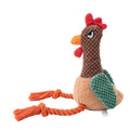 Small Plush Chicken Rope Toy with squeaker